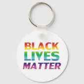 Black Lives Materie Regenbogen Moderne Typografie Schlüsselanhänger (Vorderseite)