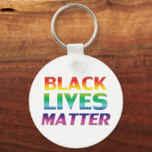 Black Lives Materie Regenbogen Moderne Typografie Schlüsselanhänger (Vorderseite)