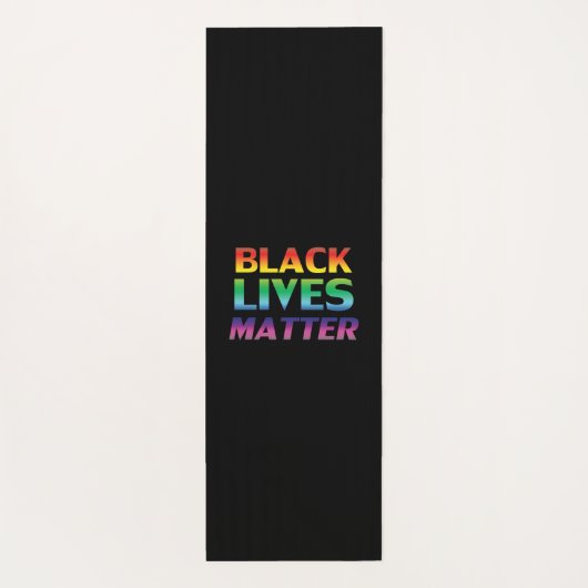 Black Lives Materie Regenbogentypografie schwarz Yogamatte (Rückseite)