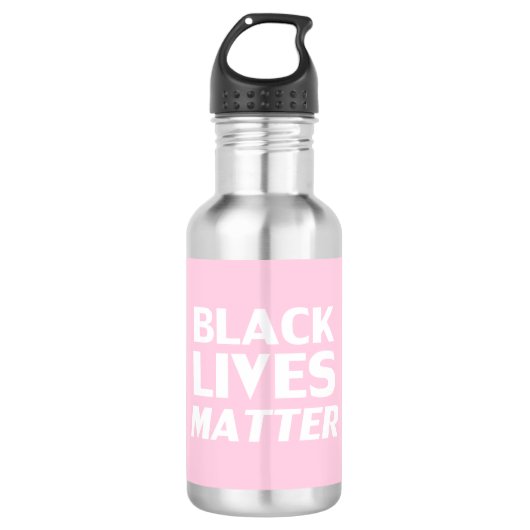 Black Lives Materie rosa moderne Typografie Edelstahlflasche (Vorderseite)