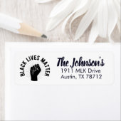 Black Lives Materie Rücksendeadressen-Aufkleber (Insitu)