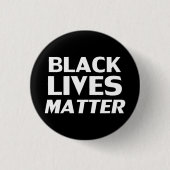 Black Lives Materie Schwarz-weiß moderne Typografi Button (Vorderseite)