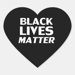 Black Lives Materie Schwarz-weiß moderne Typografi Herz-Aufkleber