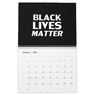 Black Lives Materie Schwarz-weiß moderne Typografi Kalender