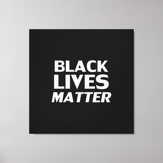 Black Lives Materie Schwarz-weiß moderne Typografi Leinwanddruck (Vorderseite)