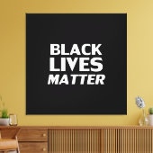 Black Lives Materie Schwarz-weiß moderne Typografi Leinwanddruck (Insitu (Wohnzimmer))