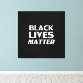 Black Lives Materie Schwarz-weiß moderne Typografi Leinwanddruck (Insitu (Holzboden))