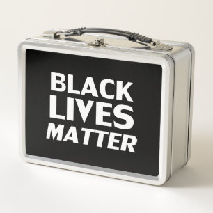 Black Lives Materie Schwarz-weiß moderne Typografi Metall Brotdose