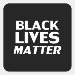 Black Lives Materie Schwarz-weiß moderne Typografi Quadratischer Aufkleber