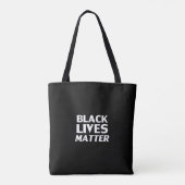 Black Lives Materie Schwarz-weiß moderne Typografi Tasche (Rückseite)