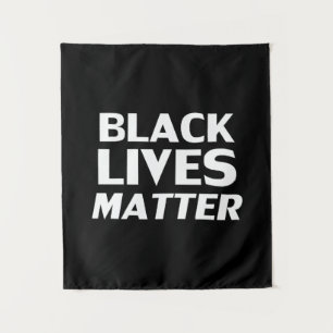 Black Lives Materie Schwarz-weiß moderne Typografi Wandteppich