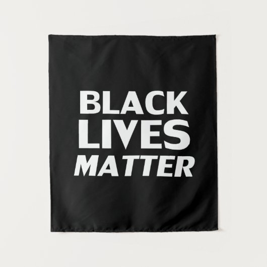 Black Lives Materie Schwarz-weiß moderne Typografi Wandteppich (Vorderseite)