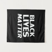 Black Lives Materie Schwarz-weiß moderne Typografi Wandteppich (Vorderseite (Horizontal))