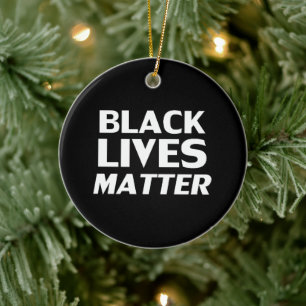 Black Lives Materie Schwarz-Weiß Weihnachten Keramik Ornament