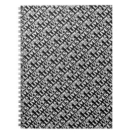 Black Lives Materie Schwarz-weiße Typografie Muste Notizblock