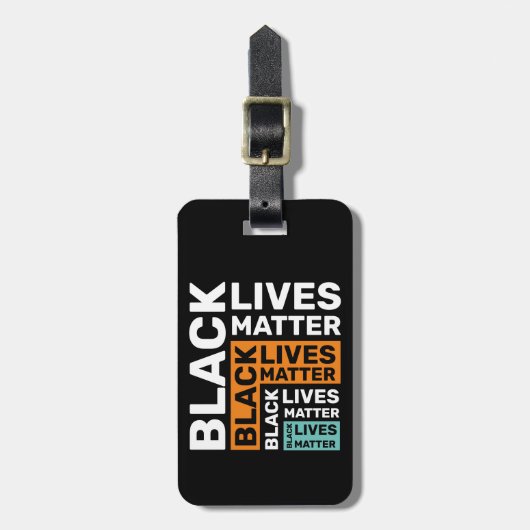 Black Lives Materie Simple Orange Blue Typografie Gepäckanhänger (Vorderseite vertikal)