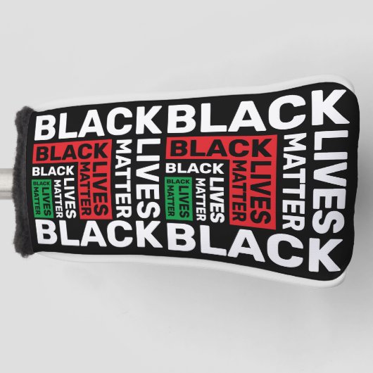 Black Lives Materie Simple Red Green Typografie Golf Headcover (Vorderseite)
