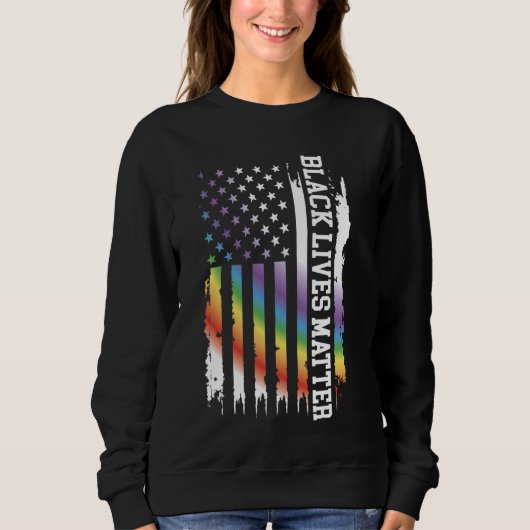Black Lives Materie United Staaten Regenbogen mit  Sweatshirt (Vorderseite)
