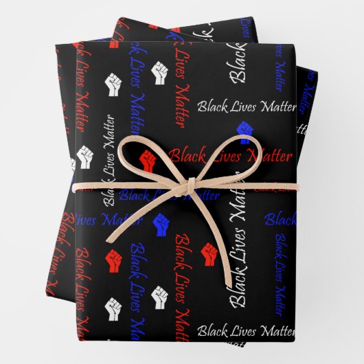 Black Lives Matt American Flag BLM Movement Geschenkpapier Set (Beispiel)