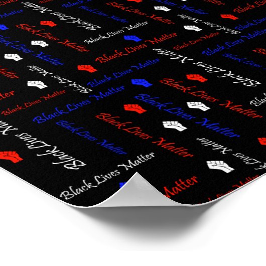 Black Lives Matt American Flag BLM Movement Poster (Ecke)