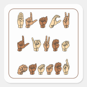 Black Lives Matt American Sign Language Quadratischer Aufkleber