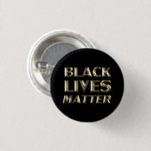 Black Lives Matt Black Gold moderne Typografie Button (Vorne & Hinten)