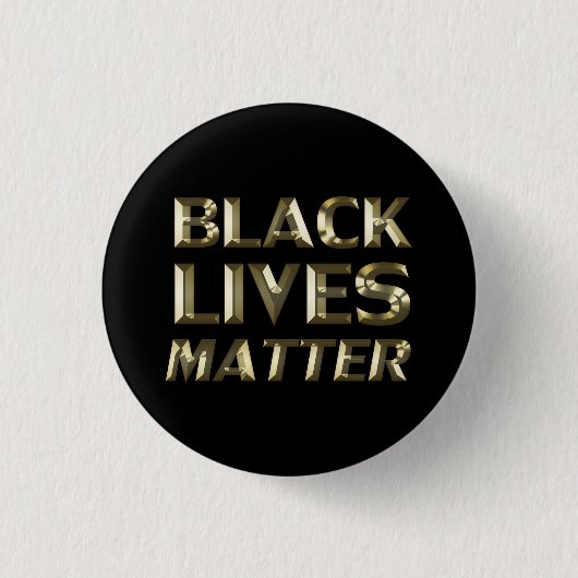 Black Lives Matt Black Gold moderne Typografie Button (Vorderseite)