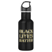 Black Lives Matt Black Gold moderne Typografie Edelstahlflasche (Vorderseite)