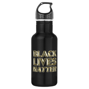 Black Lives Matt Black Gold moderne Typografie Edelstahlflasche