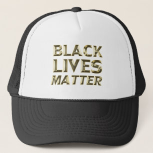 Black Lives Matt Black Gold moderne Typografie Truckerkappe
