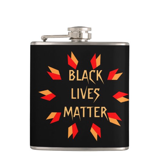 Black Lives Matt Flask Flachmann (Vorderseite)