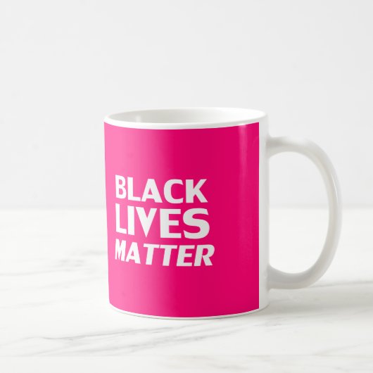 Black Lives Matt Hot Pink moderne Typografie Kaffeetasse (Rechts)