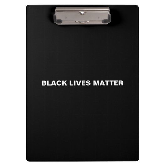 Black Lives Matt Schwarzweiß Text minimalistisch Klemmbrett (Vorderseite)