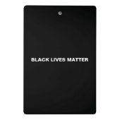 Black Lives Matt Schwarzweiß Text minimalistisch Mini Klemmbrett (Rückseite)