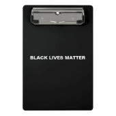 Black Lives Matt Schwarzweiß Text minimalistisch Mini Klemmbrett (Vorderseite)