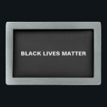 Black Lives Matt Schwarzweiß Text minimalistisch Rechteckige Gürtelschnalle<br><div class="desc">Black Lives Matter Schwarz-Weiß Text minimalistische Gürtel Schnalle. Vollständig anpassbarer weißer Text auf schwarz schlichtem,  robustem Farbhintergrund,  sodass Sie ihn individuell gestalten können.</div>