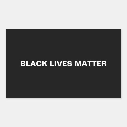 Black Lives Matt Schwarzweiß Text minimalistisch Rechteckiger Aufkleber (Vorderseite)