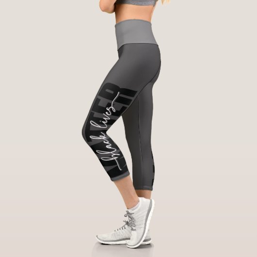 Black Lives Matt Typografy Capri Leggings (Links)
