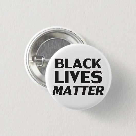 Black Lives Matt White Black Moderne Typografie Button (Vorne & Hinten)