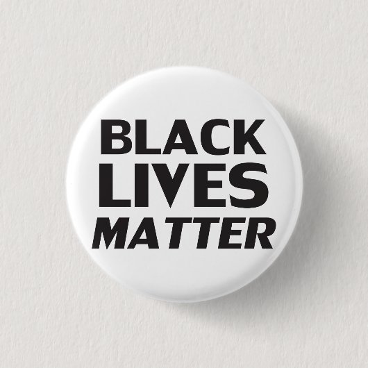 Black Lives Matt White Black Moderne Typografie Button (Vorderseite)