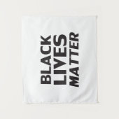 Black Lives Matt White Black Moderne Typografie Wandteppich (Vorderseite)