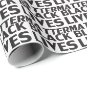 Black Lives Matt White Black Typografy Muster Geschenkpapier (Rolleneckpunkt)