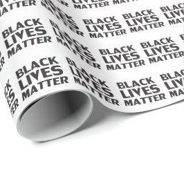 Black Lives Matt White Black Typografy Muster Geschenkpapier