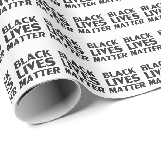 Black Lives Matt White Black Typografy Muster Geschenkpapier (Rolleneckpunkt)