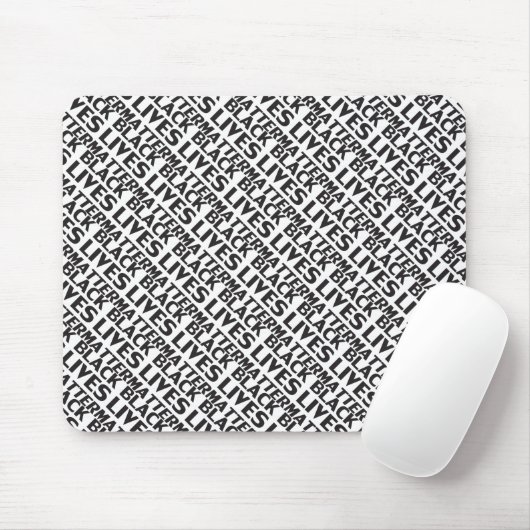 Black Lives Matt White Black Typografy Muster Mousepad (Mit Mouse)