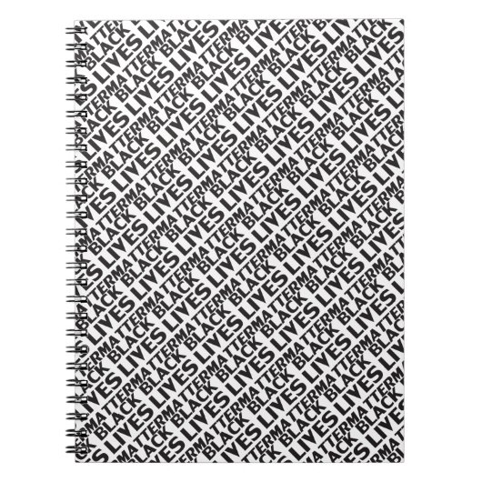 Black Lives Matt White Black Typografy Muster Notizblock (Vorderseite)