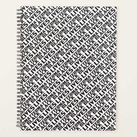 Black Lives Matt White Black Typografy Muster Planer (Vorderseite)