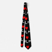 Black Lives Matter Acronym Red Heart Krawatte (Rückseite)