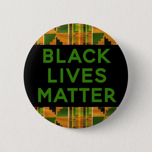 Black Lives Matter - African Kente Ethnic Print Button (Vorderseite)