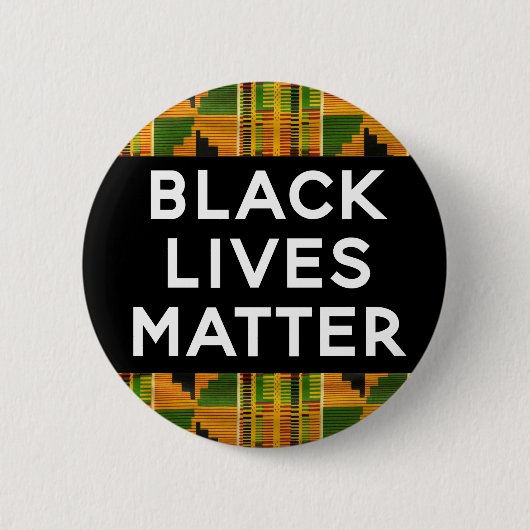 Black Lives Matter - African Kente Ethnic Print Button (Vorderseite)